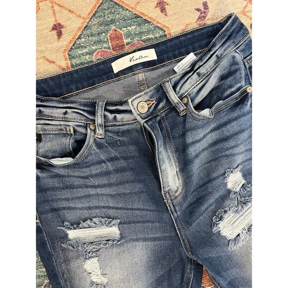 KanCan Skinny Jeans 7/27 Distressed Ripped Mid Rise Style KC8573M - Picture 4 of 8